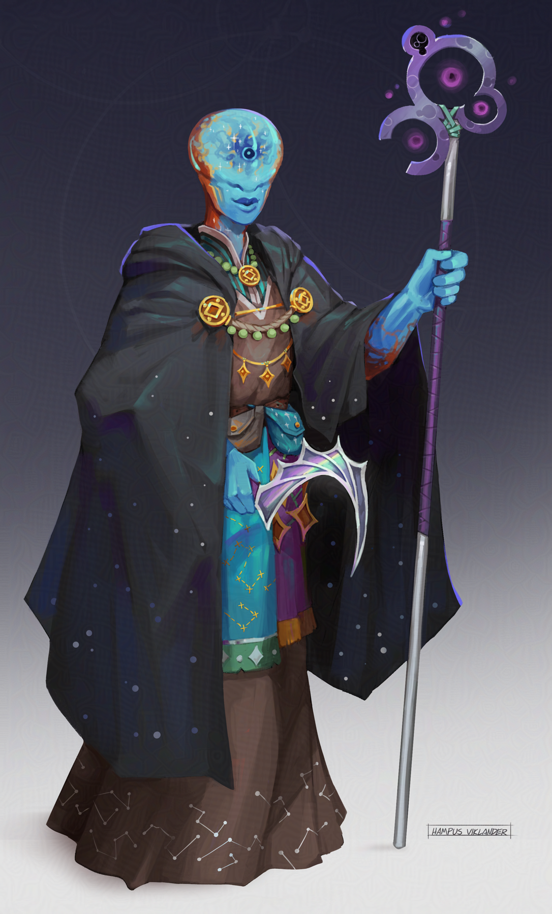 Full body illustration on a Nebula Cyclops