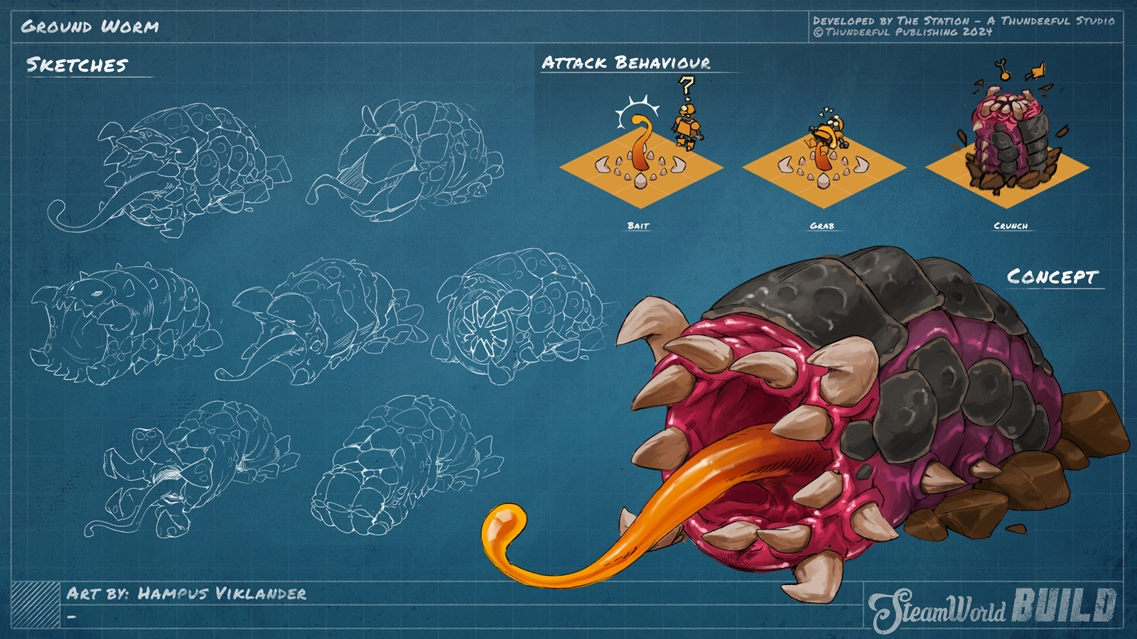 Steamworld build enemy concept sheet