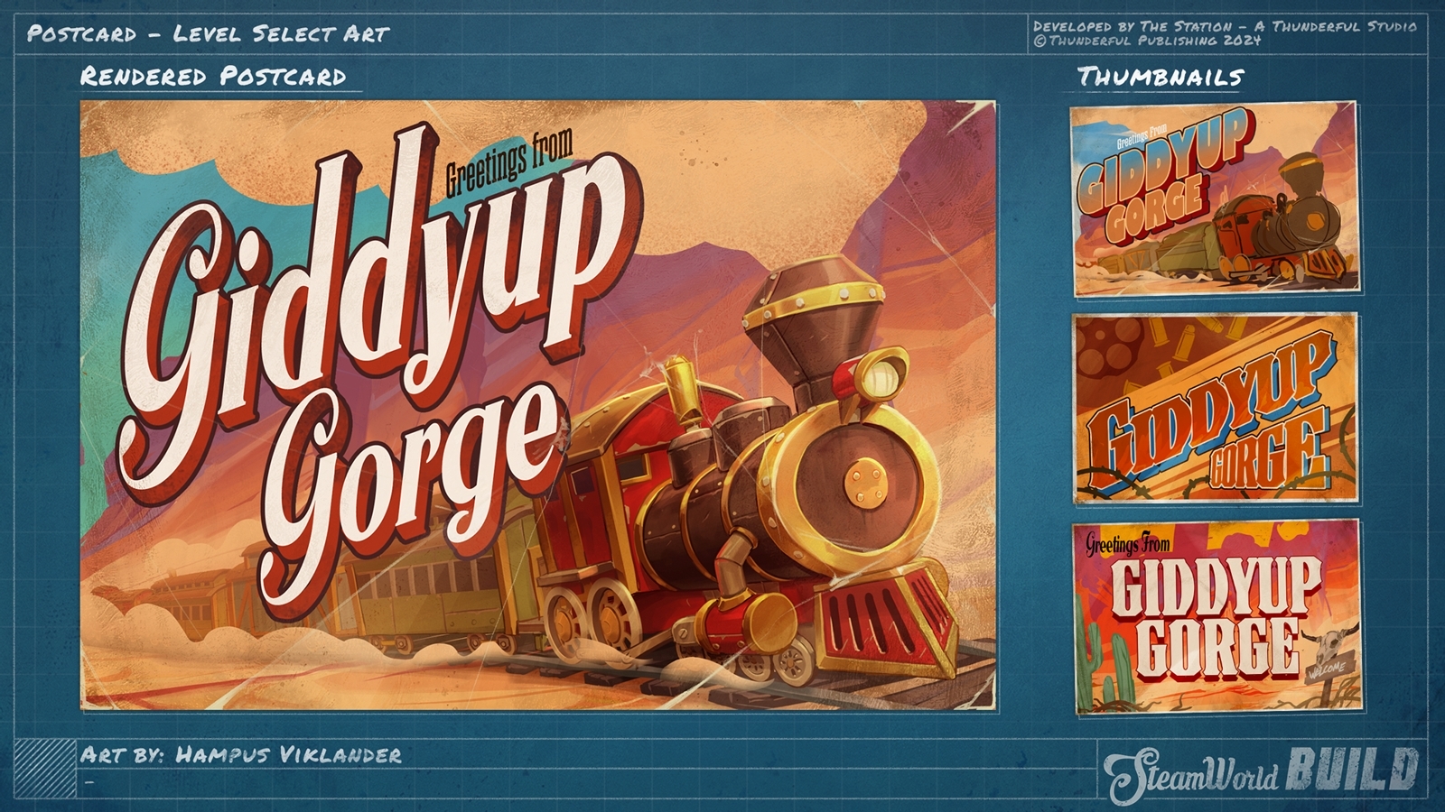 Steamworld build postcard concepts
