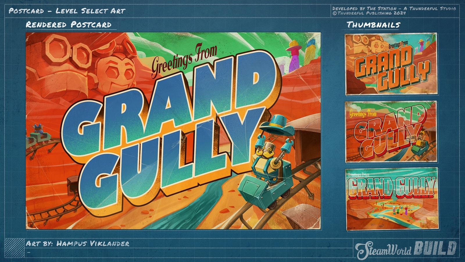 Steamworld build postcard concepts