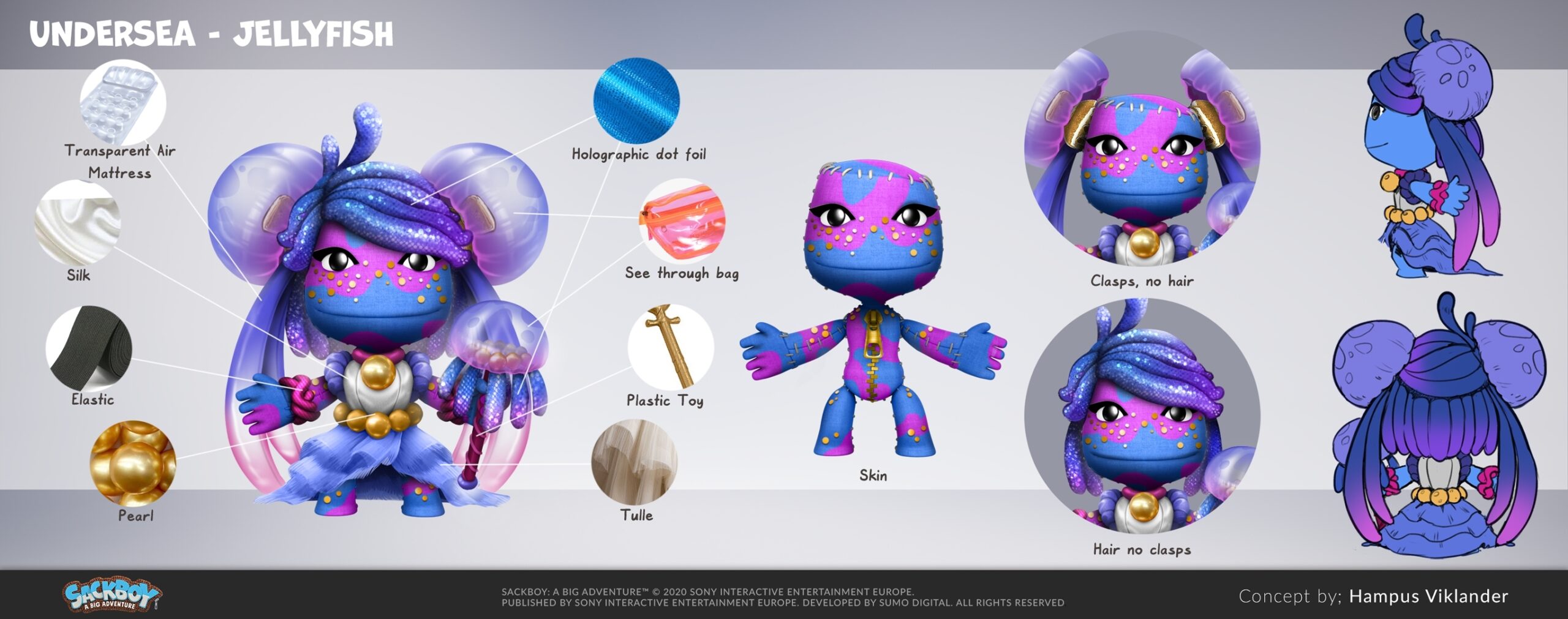 Jellyfish costume design for Sackboy a big adventure