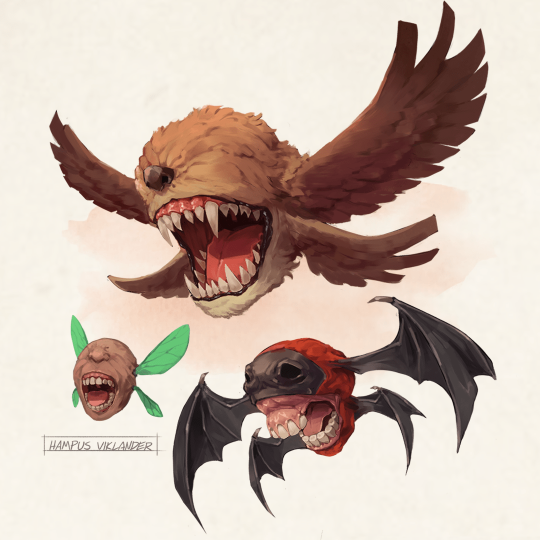 creature swarm of flying mouth
