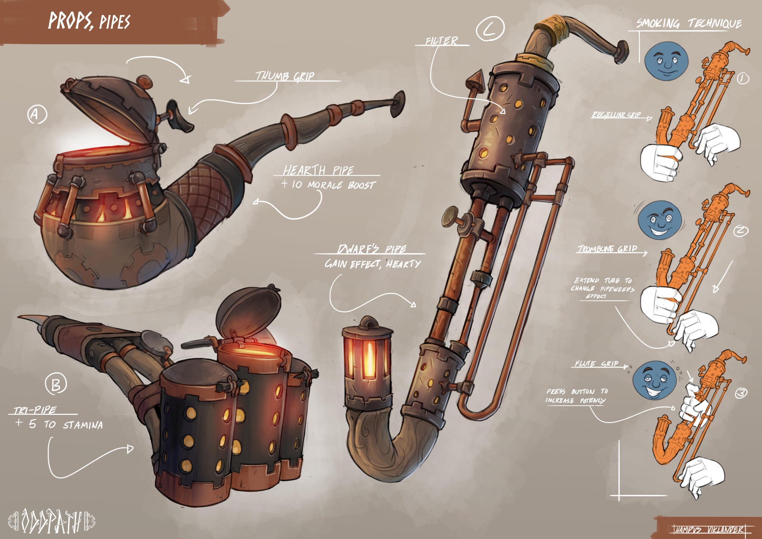 prop designs for my FZD project Oddpath