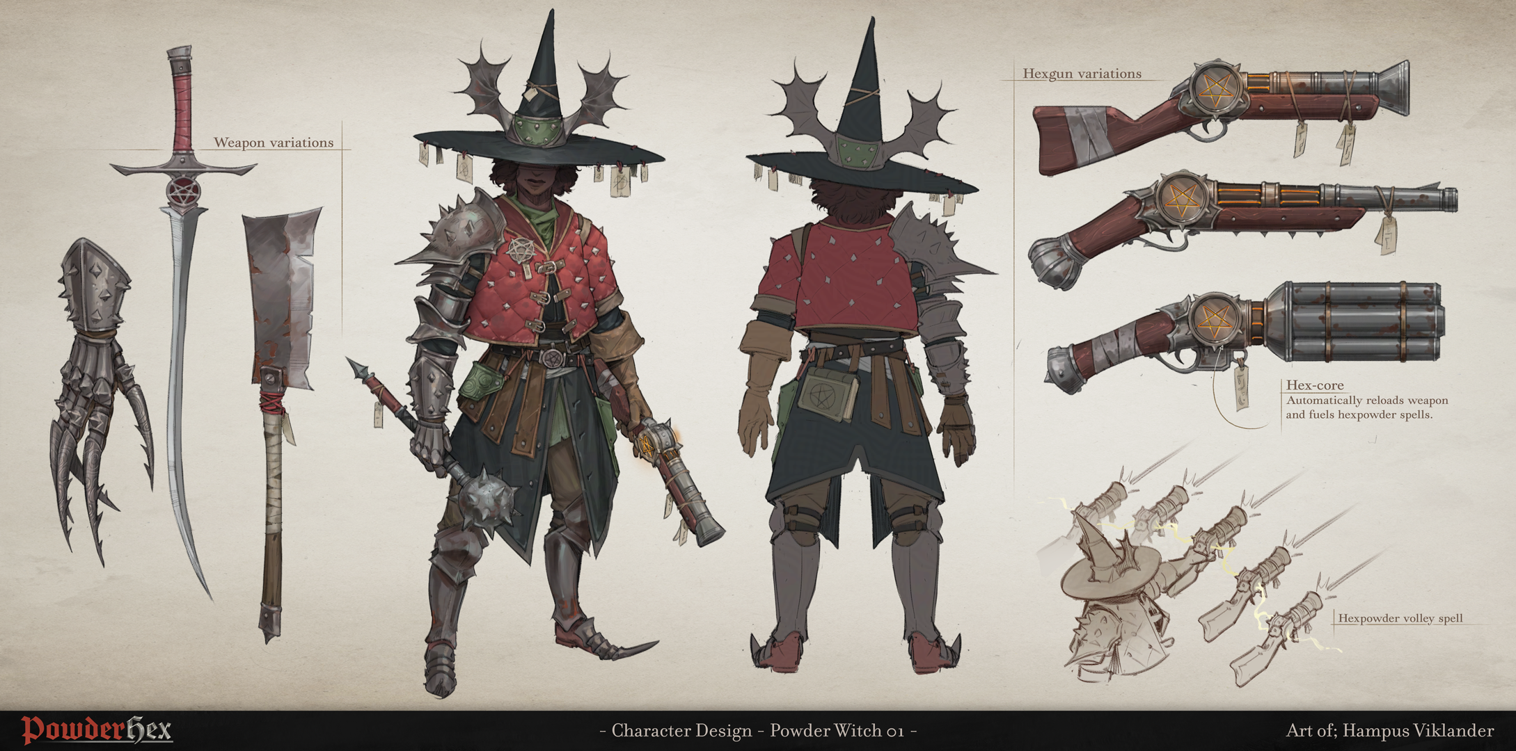 Powderhex characters sheet
